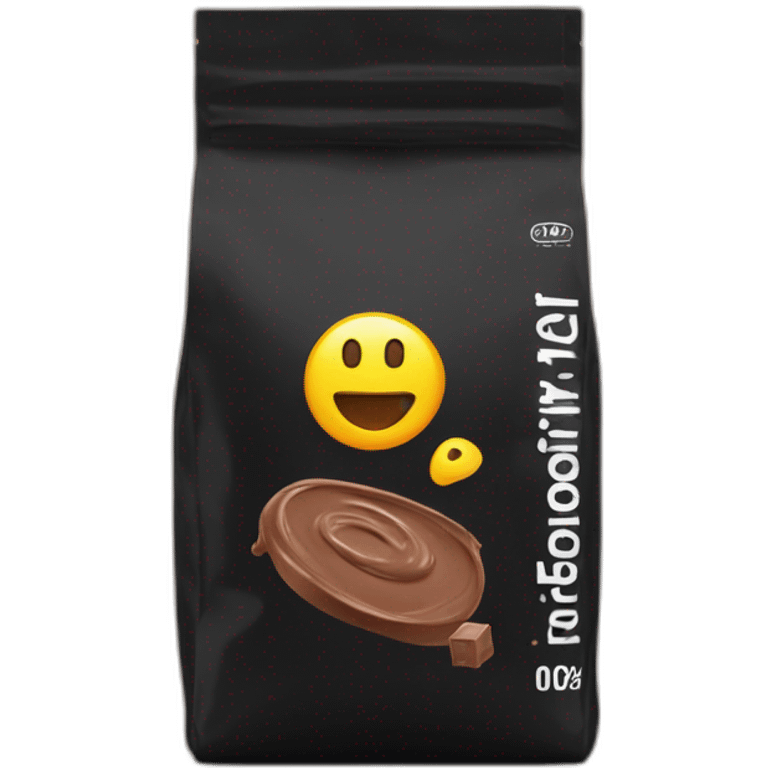 protein powder chocolate flavour -black bag emoji