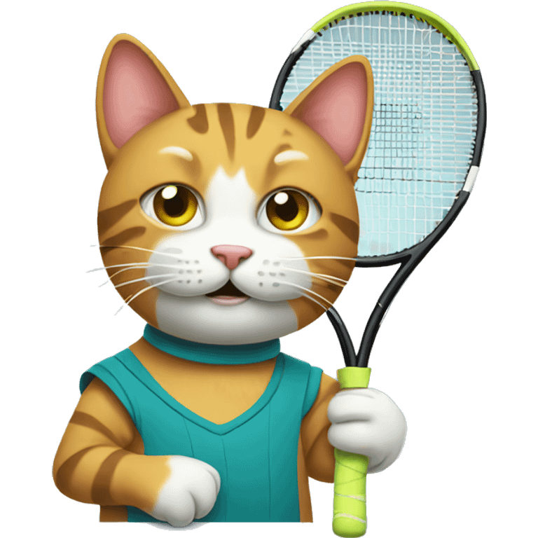 a tennis cat emoji