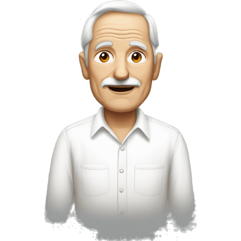 old man in white shirt without mustache emoji