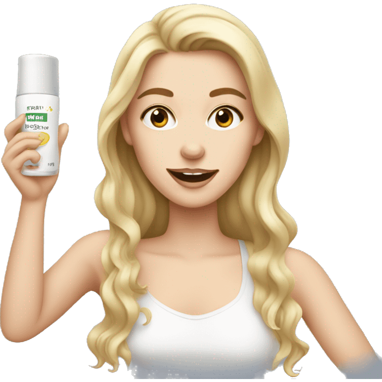 white girl applying cream on face emoji