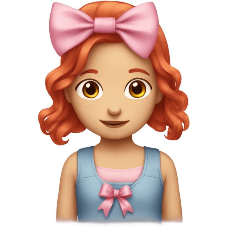 Little girl with red hair and pink bow emoji