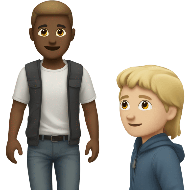 white skin man walking with his friend side by side emoji