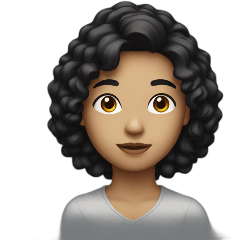 a teenager with rather short, slightly wavy black hair emoji