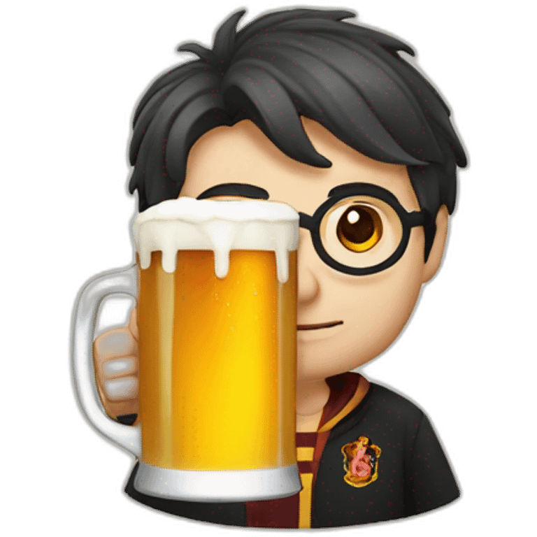 harry potter drinking a beer emoji