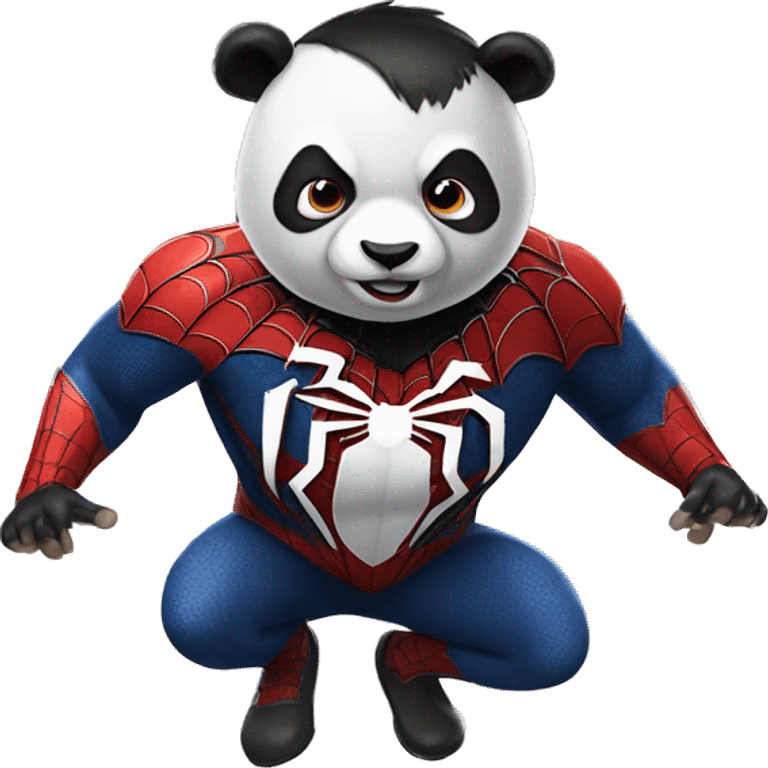 Panda in a spider-man suit emoji