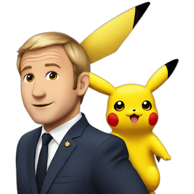 Pikachu and macron emoji