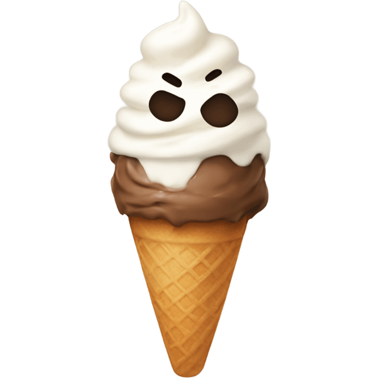 Ice cream on a cone with a happy face and hands and feet emoji