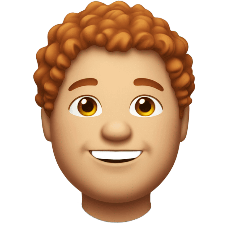 Bading redish curly hair guy with corners in the hair chubby smiling emoji