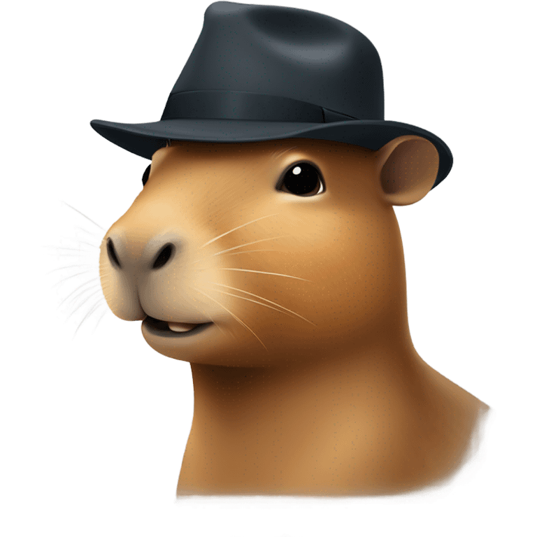 capybara head with fedora emoji