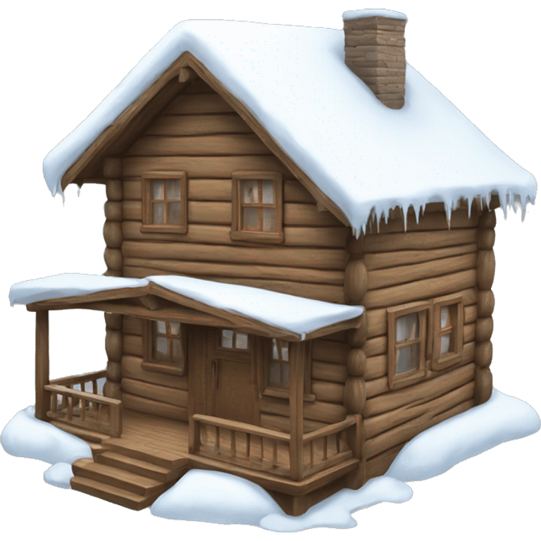 snow-covered wooden house emoji