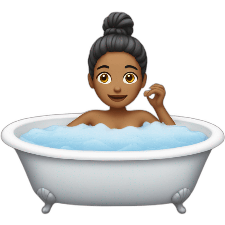 A woman taking a bath emoji