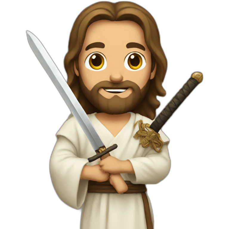 Jesus holding a katana emoji