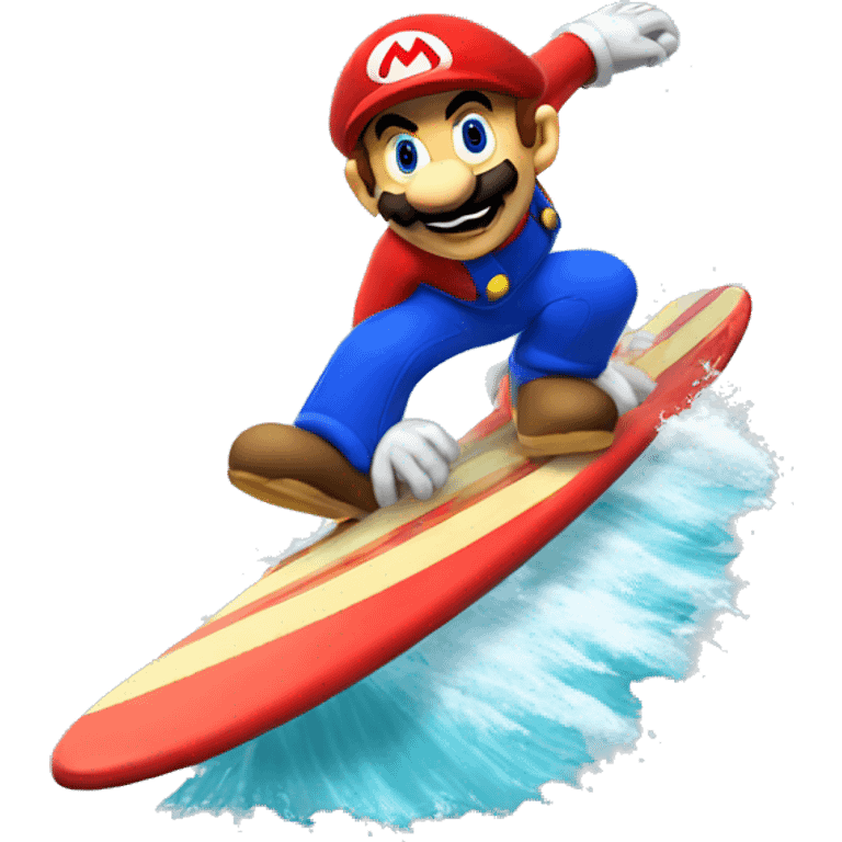 Mario surfing  emoji