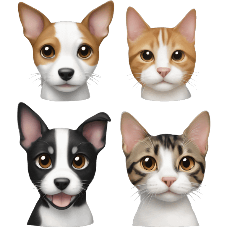 Jack Russell, Black and White Cat , Tabby Cat emoji