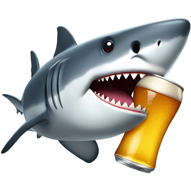 Shark holding a beer emoji