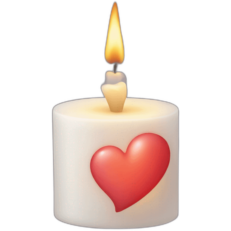 Candle with heart flame emoji