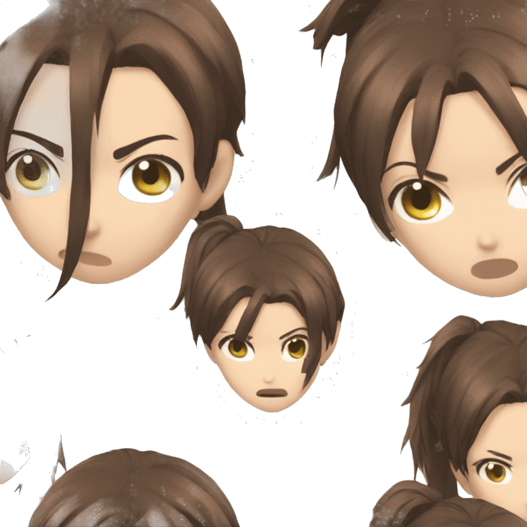 Sasha Braus brown hair hair in a ponytail anime attack on titan emoji