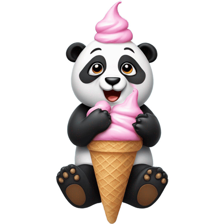 Panda eating ice cream emoji