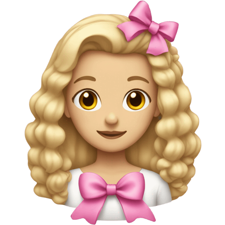 Blonde girl with two pink bows in her hair emoji