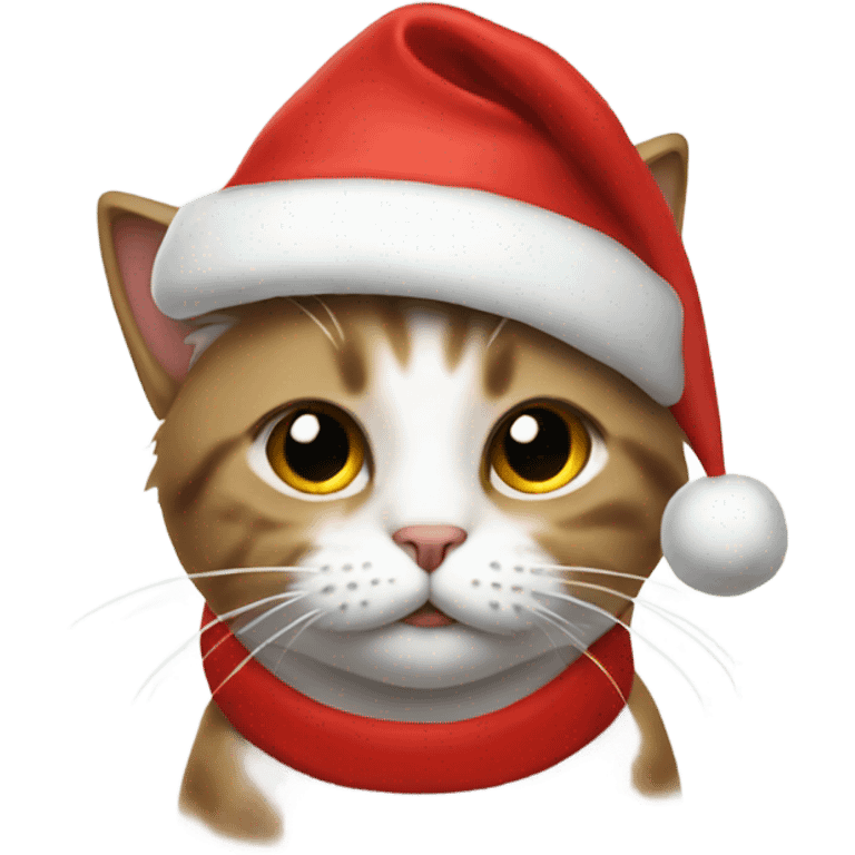 cat wearing santa hat emoji