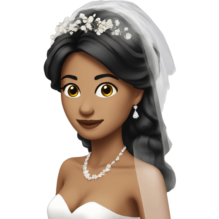 Beautiful bride with black hair emoji