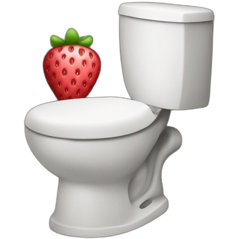 toilet with strawberry emoji