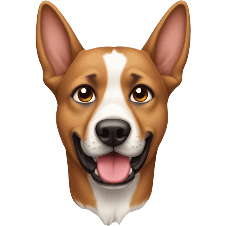 perro con orejas largas carade hombre y expresion fruncido emoji