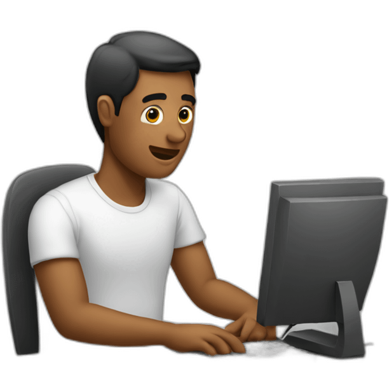 man typing in the computer  emoji