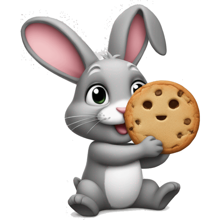 rabbit holds cookie emoji