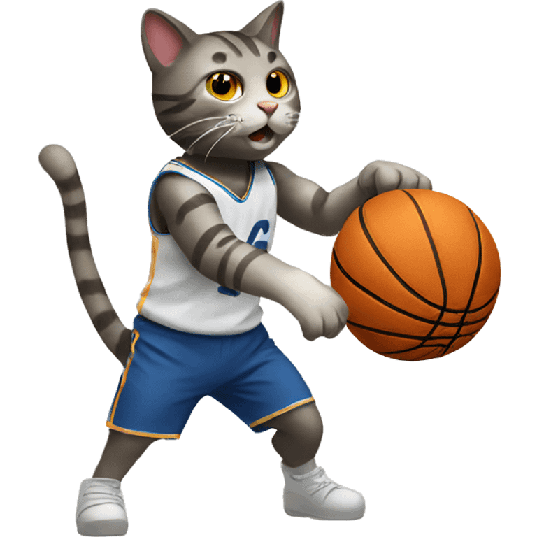 Cat shooting basketball emoji