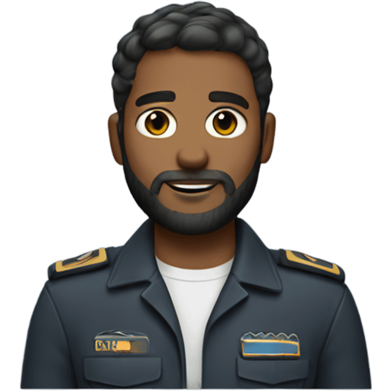 Pilot with short hair and a stable beard emoji