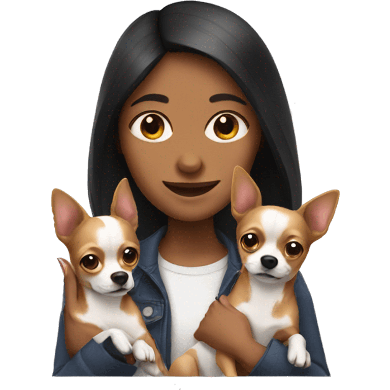 Girl with two chihuahuas emoji