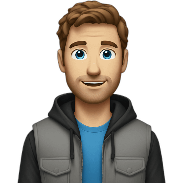 brown-haired-man-with-gray-blue-eyes-dressed-in-a-gray-hoodie-and-black-vest emoji