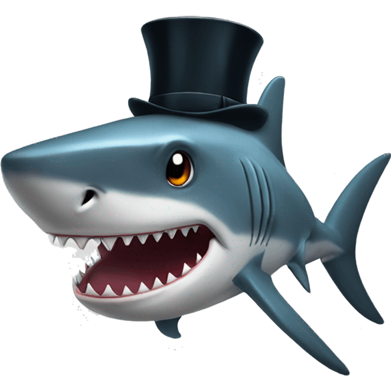 shark with tophat emoji