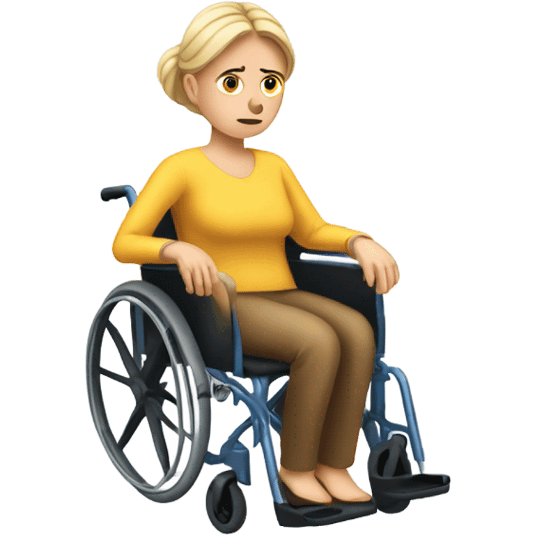 sad disabled white woman on a wheelchair emoji