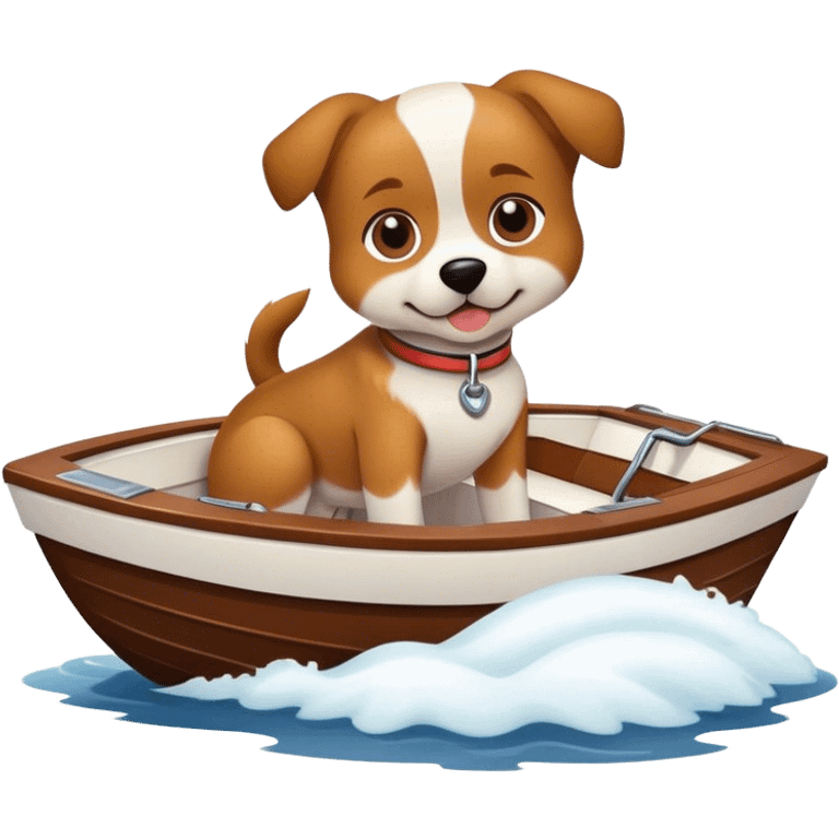 Dog on a motorboat  emoji