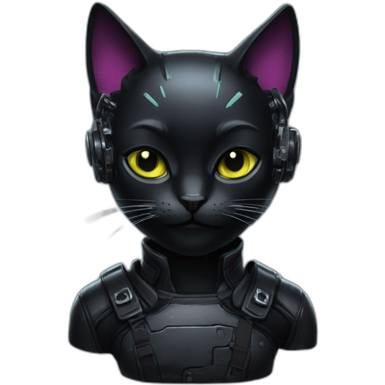 cyberpunk black cat emoji