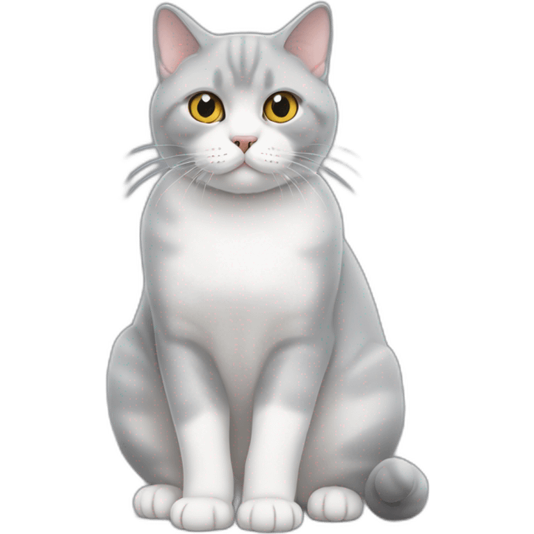 british shorthair cat with partly white face emoji