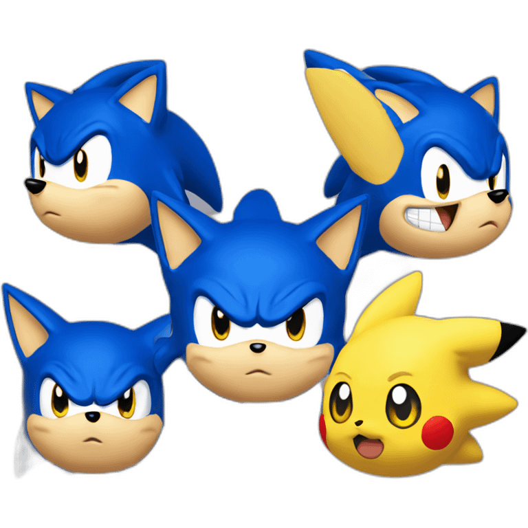 sonic head mix with pikachu head emoji