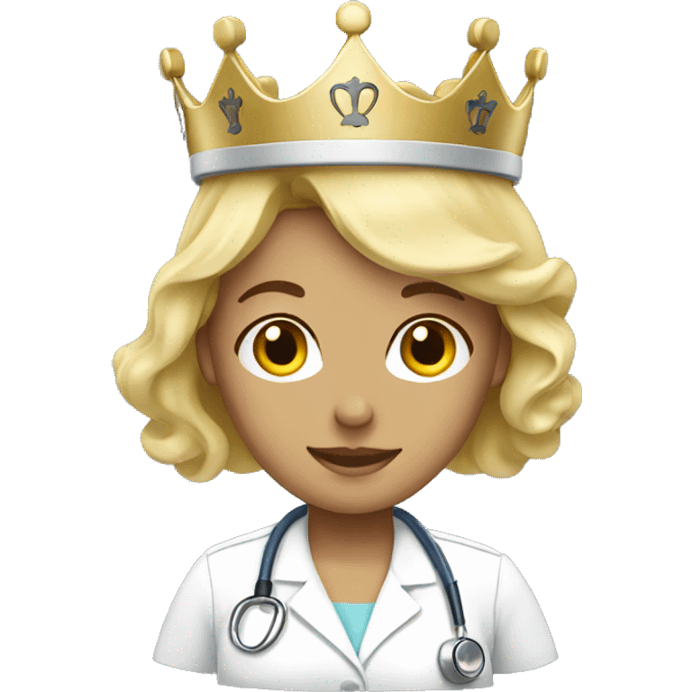 Blonde nurse with Kings crown emoji