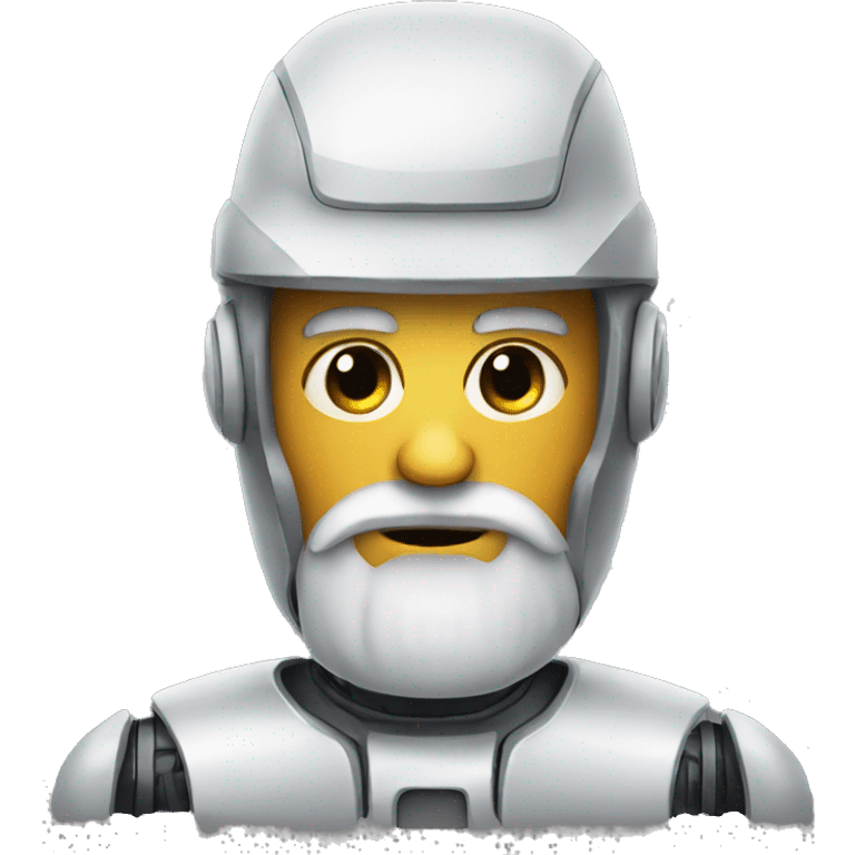 Robot emoji with beard emoji