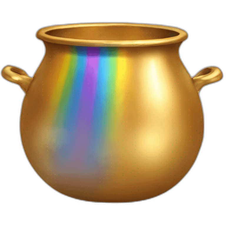 golden pot at the end of a rainbow emoji