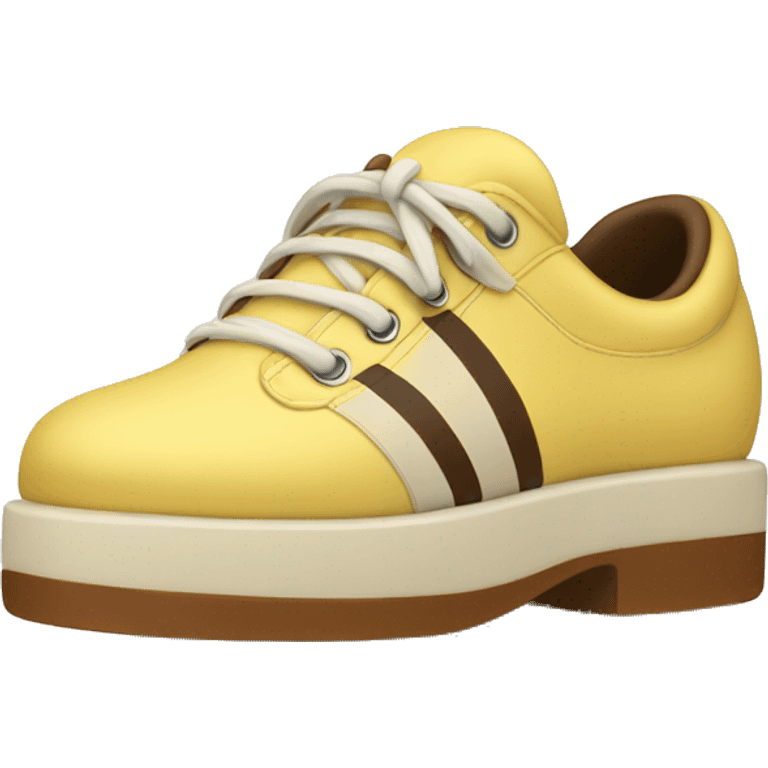 pale yellow bowling shoe with a brown stripe emoji