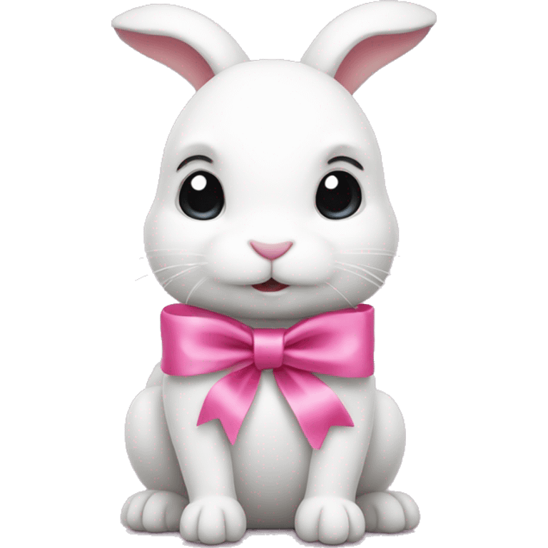 rabbit with pink ribbon emoji