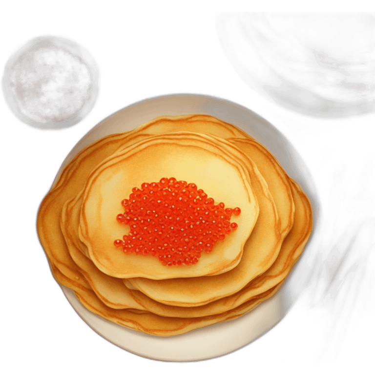 Pancake with red caviar emoji