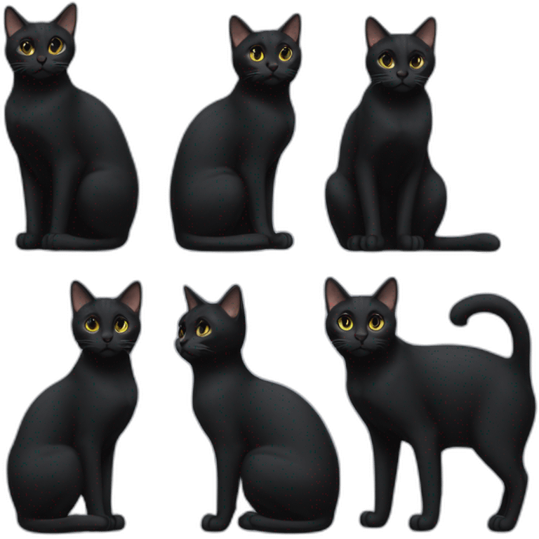 short-tail-all-black-cat-body emoji