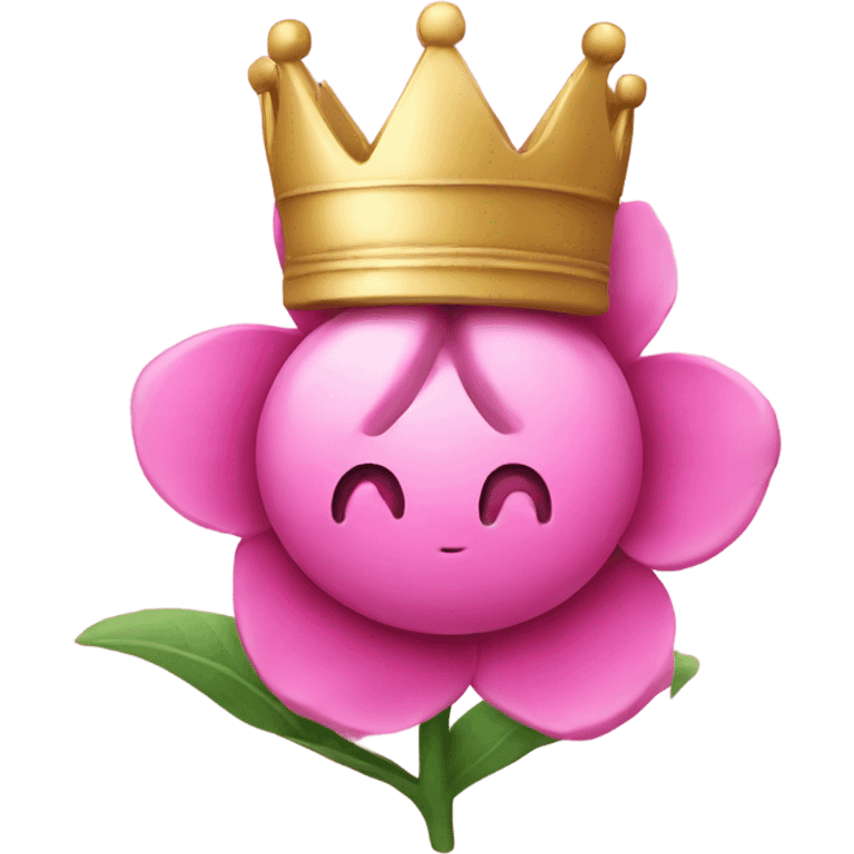 Pink flower with a crown  emoji