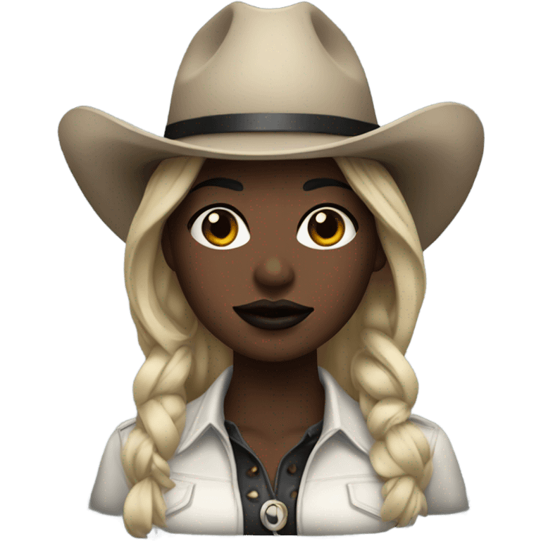 black cowgirl with dark lipstick  emoji