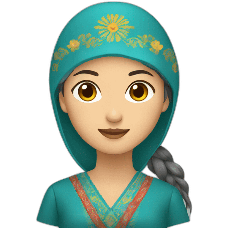 Kazakh women with national clothes emoji