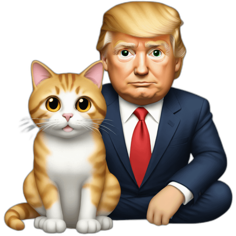 Donald Trump with cat emoji